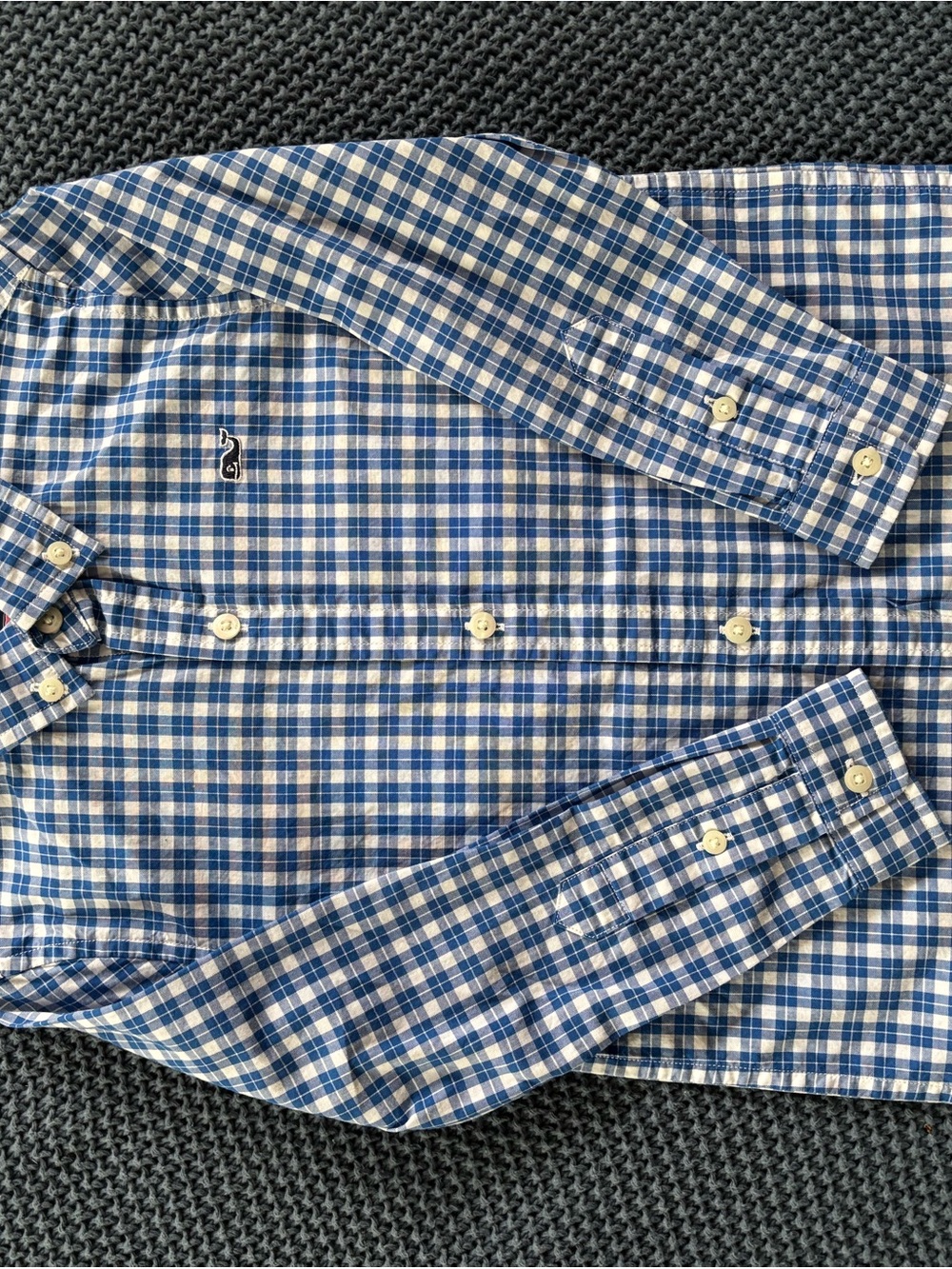 Vineyard Vines Blue and White Plaid Button-Down Shirt
